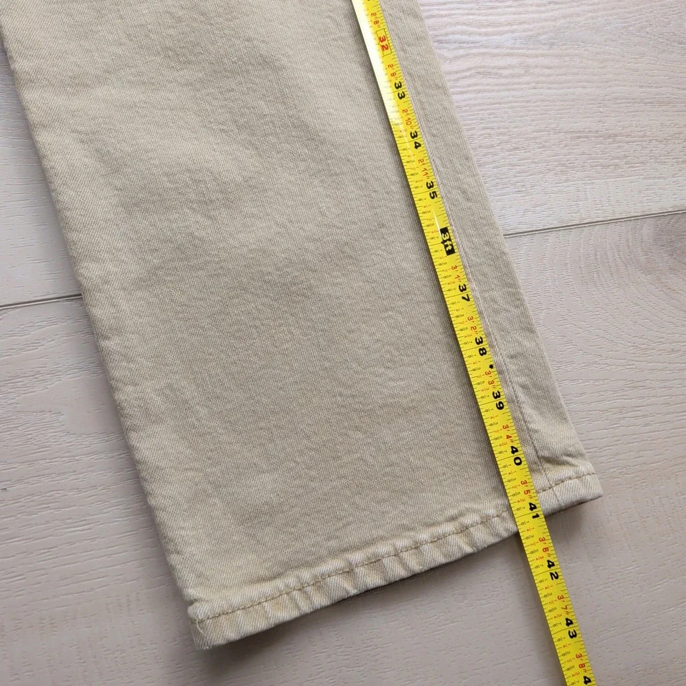 Polo Ralph Lauren Varick Slim Straight Jeans Mens 36x32 Tan Khaki Button Fly